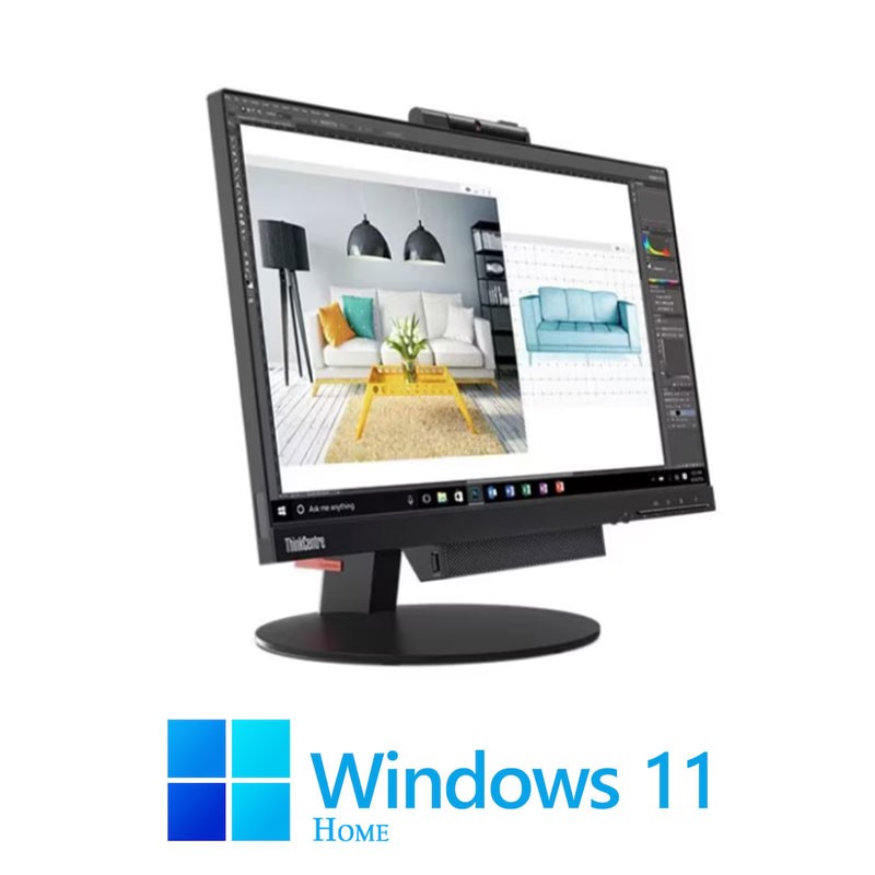 All-in-One Lenovo TIO22 Gen 3, Hexa Core i5-8400T, 256GB SSD, FHD IPS, Win 11 Home