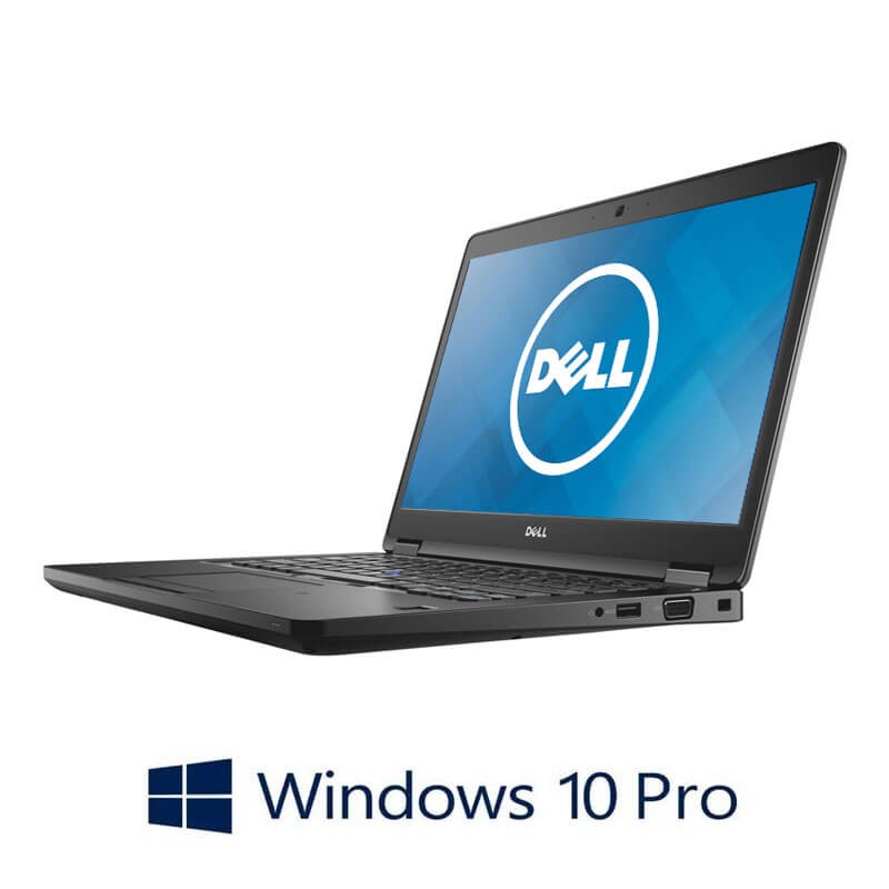 Laptop Dell Latitude 5480, Intel i5-6300U, 256GB SSD, 14 inci, Webcam, Win 10 Pro