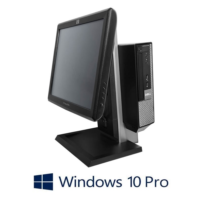 Sisteme POS Dell OptiPlex 790 USFF, Intel i3-2100, SSD, HP L5009tm 15 inci, Win 10 Pro
